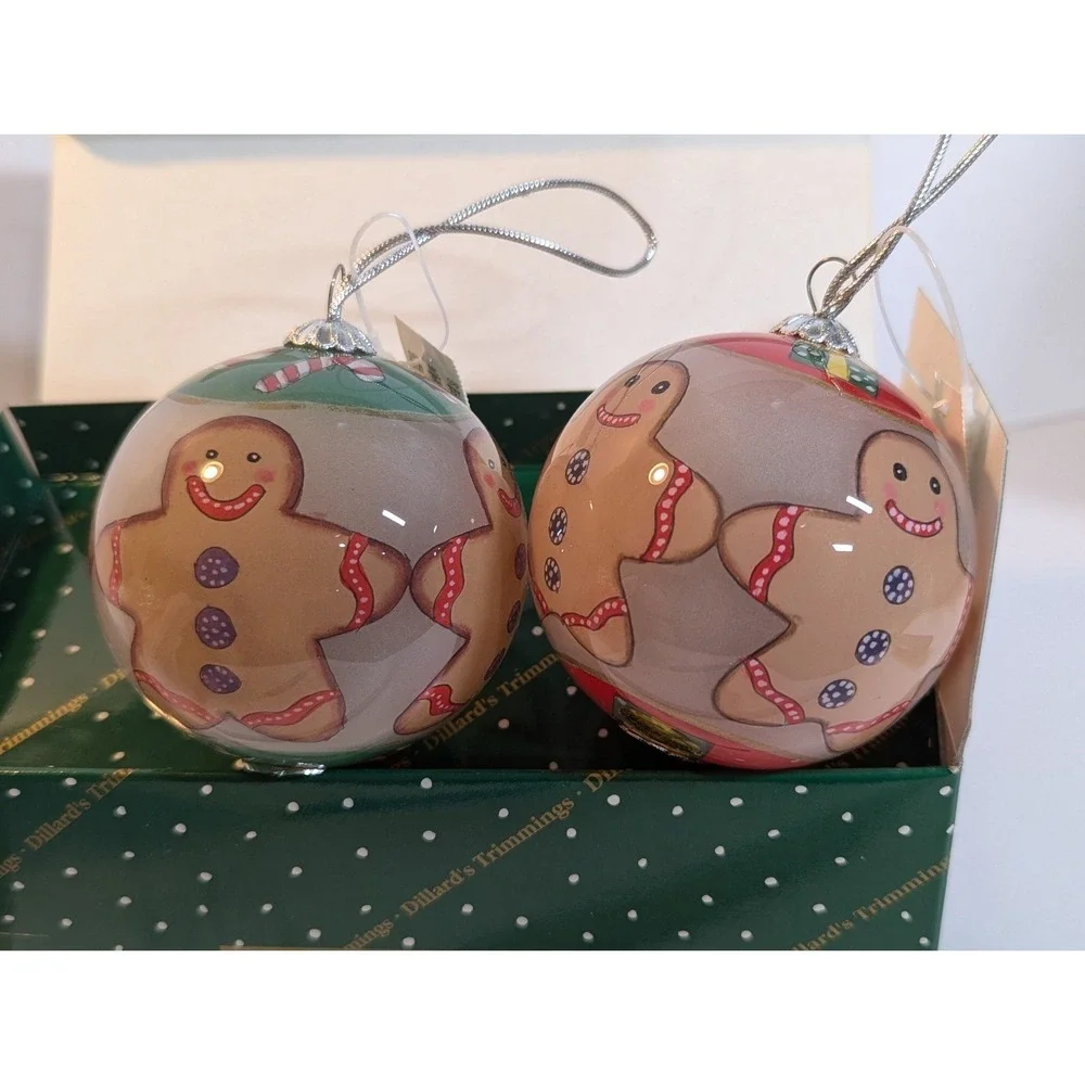 Dillard's Trimming Vintage Gingerbread Glass Ball Ornaments